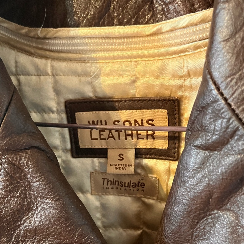 Ladies Wilsons Brown Leather Jacket - Size Small with Thinsulate Insulation - Picture 4 of 8